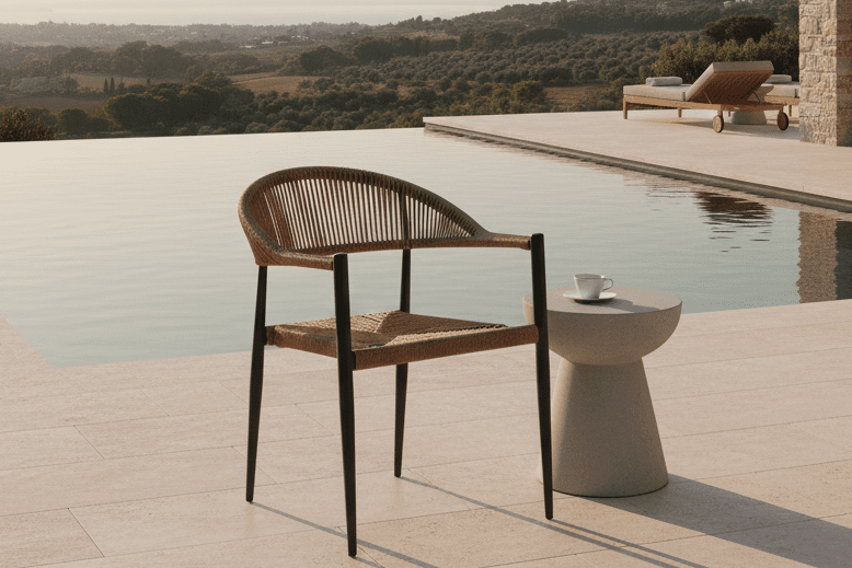 Lot de 2 - Chaise de jardin Canaria en aluminium/rattan