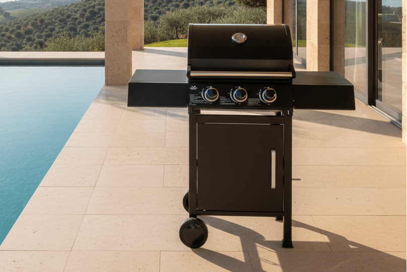 Barbecue à gaz BarbecuePro XL – Grill à 3 brûleurs avec grille de maintien au chaud