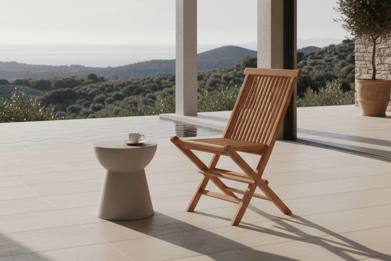 Lot de 2 - Chaise de jardin Voler en bois de teck