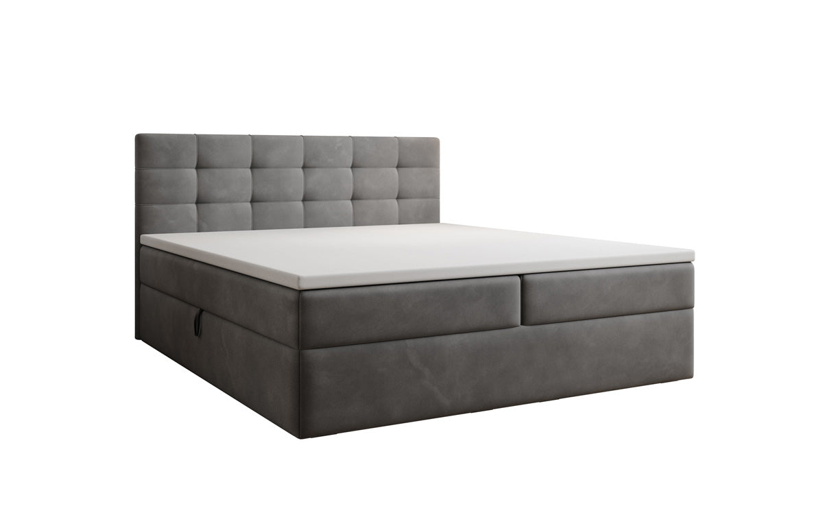 Lit boxspring Lux en Velours avec rangement