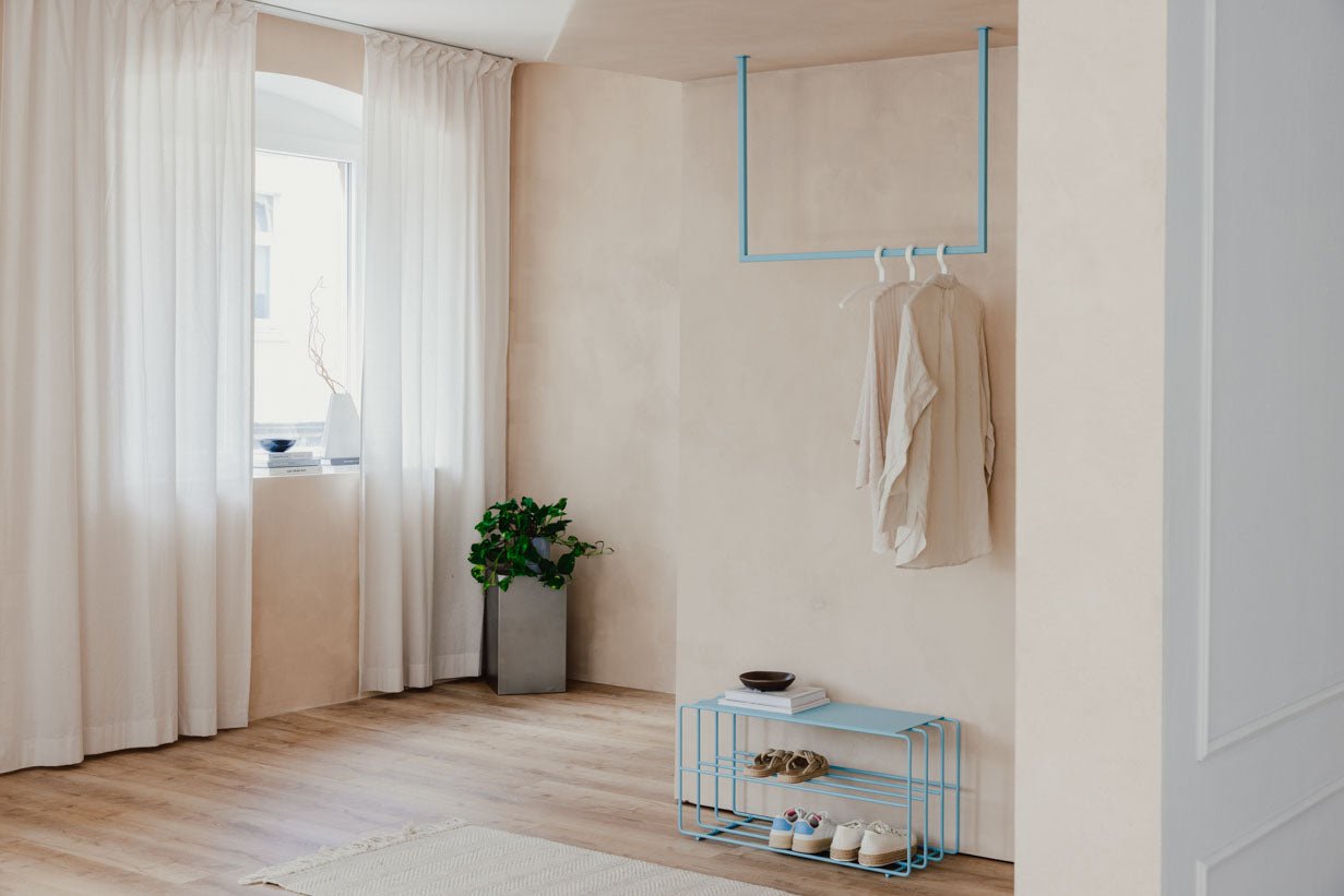 Étagère à chaussures Neva – étagère en métal avec style loft en plusieurs couleurs