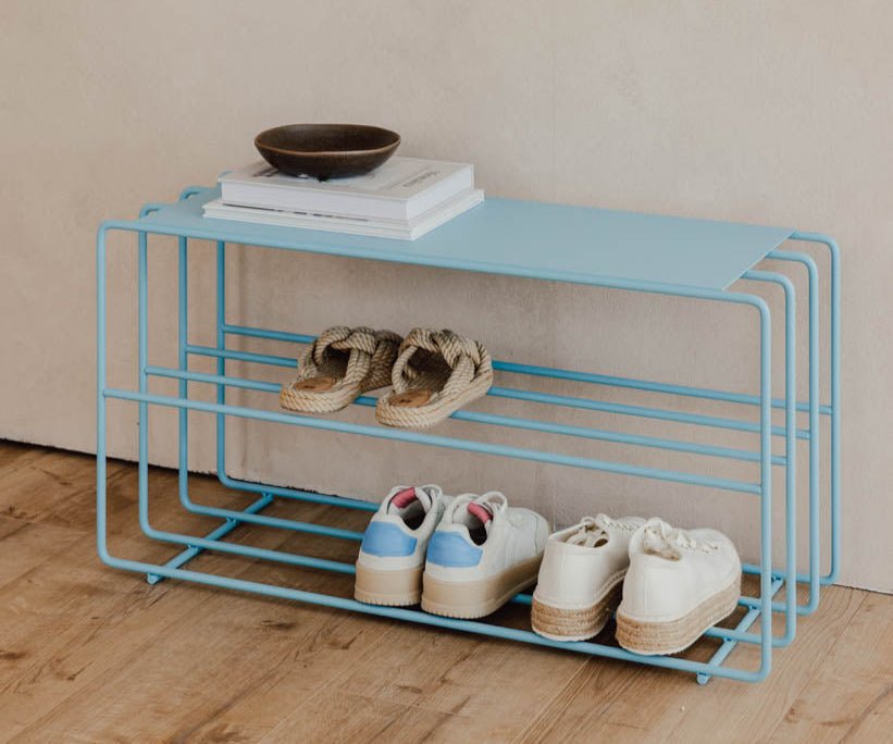 Étagère à chaussures Neva – étagère en métal avec style loft en plusieurs couleurs