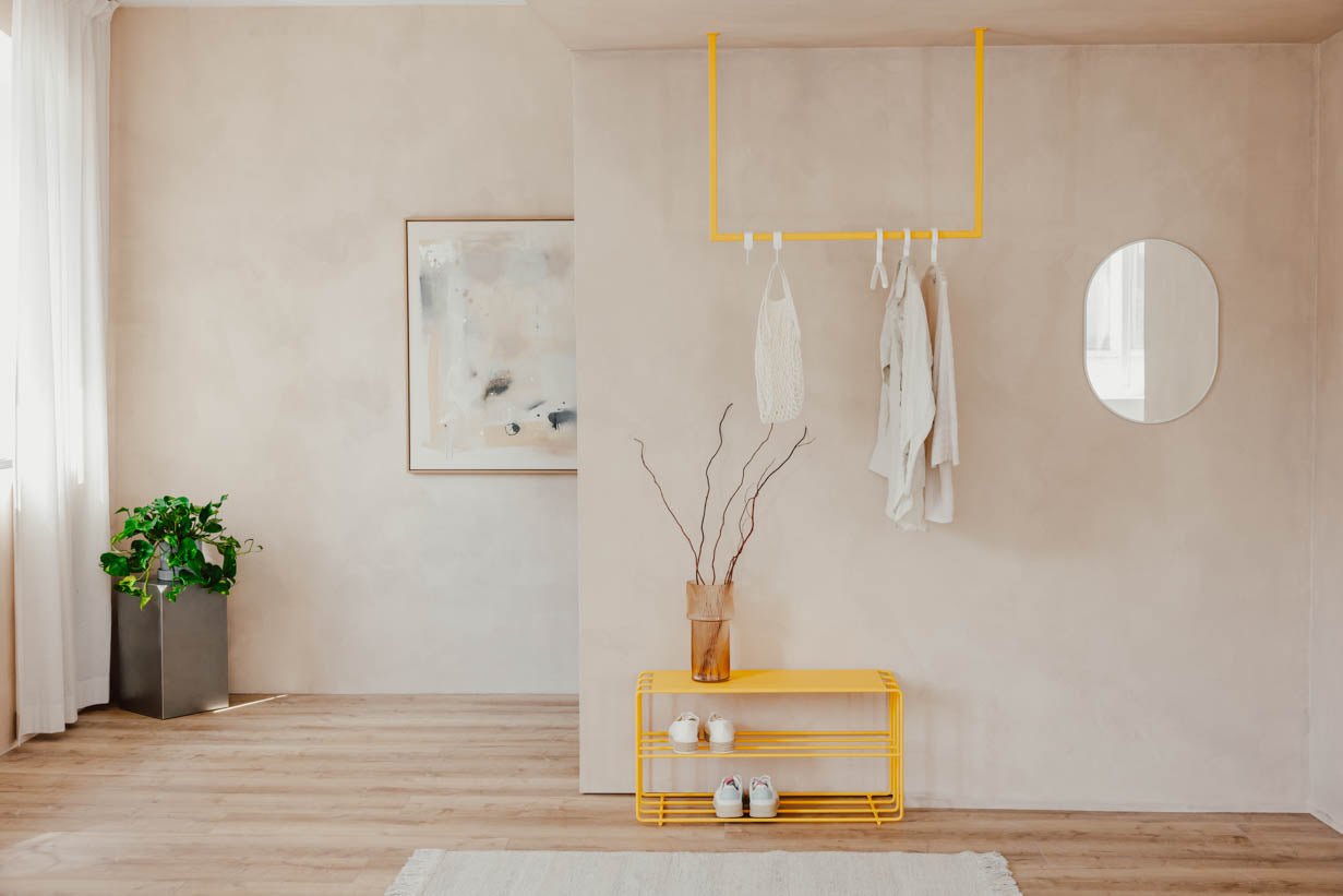 Étagère à chaussures Neva – étagère en métal avec style loft en plusieurs couleurs