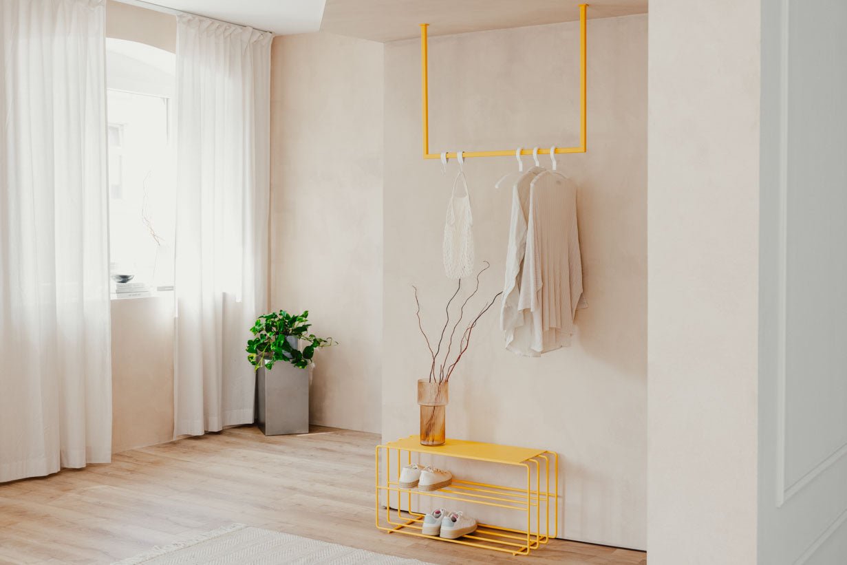 Étagère à chaussures Neva – étagère en métal avec style loft en plusieurs couleurs