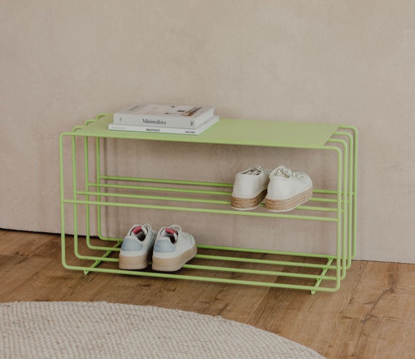 Étagère à chaussures Neva – étagère en métal avec style loft en plusieurs couleurs