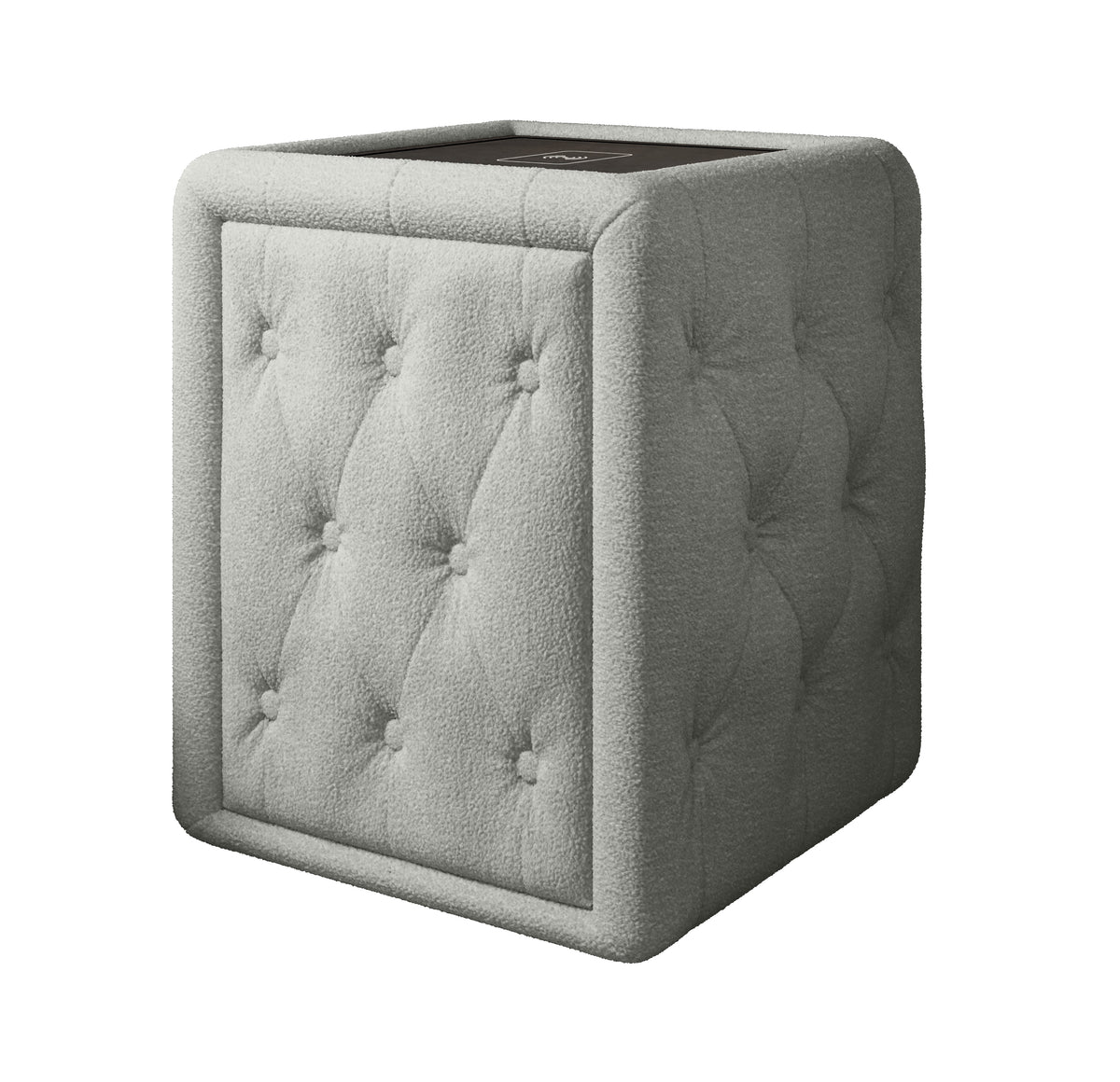 Josy Nachttisch Boucle Hellgrau white-background