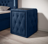 Josy Nachttisch Samt Blau side