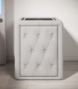 Josy Nachttisch Samt Weiss front