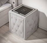 Josy Nachttisch Samt Weiss top