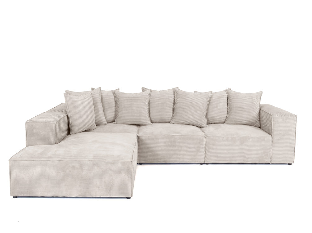 Designer Ecksofa Largo mit langer Ottomane in Cord