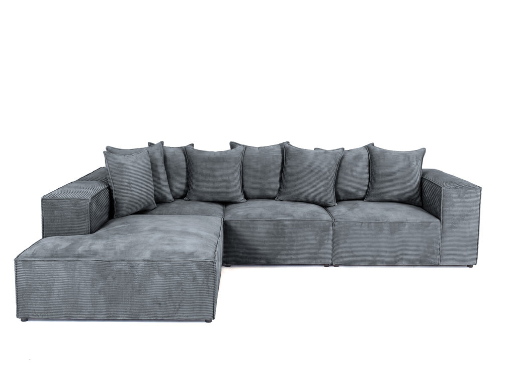 Designer Ecksofa Largo mit langer Ottomane in Cord