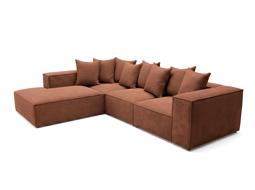 Designer Ecksofa Largo mit langer Ottomane in Cord