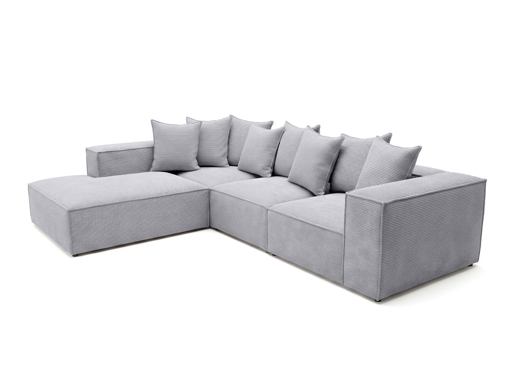 Designer Ecksofa Largo mit langer Ottomane in Cord