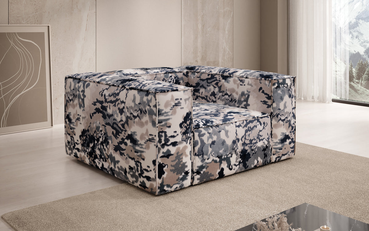 Designer Sofa-Sessel Lesley - Jacquard mit Aquarell-Muster