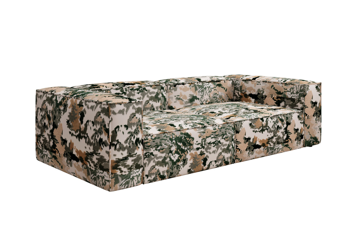 Designer Sofa Lesley 3 Sitzer - Jacquard mit Aquarell-Muster