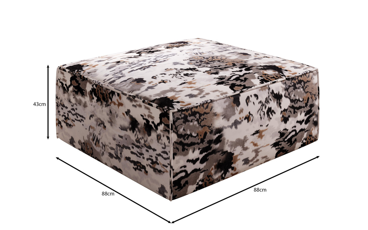 Lesley Pouf Arden Charcoal 15 dimensions