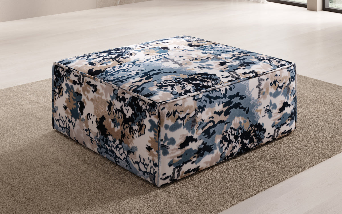 Lesley Pouf Arden Prussian Blue 88 side