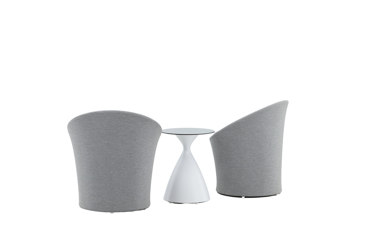 Loungeset Tanja - Grau/Weißes Set mit 2 Stühlen