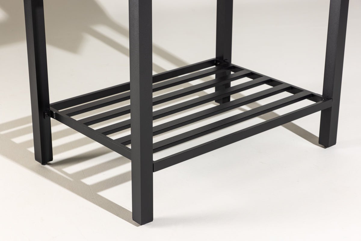 Banc de cuisine d'extérieur Heidi - avec plateau de table en pierre noir