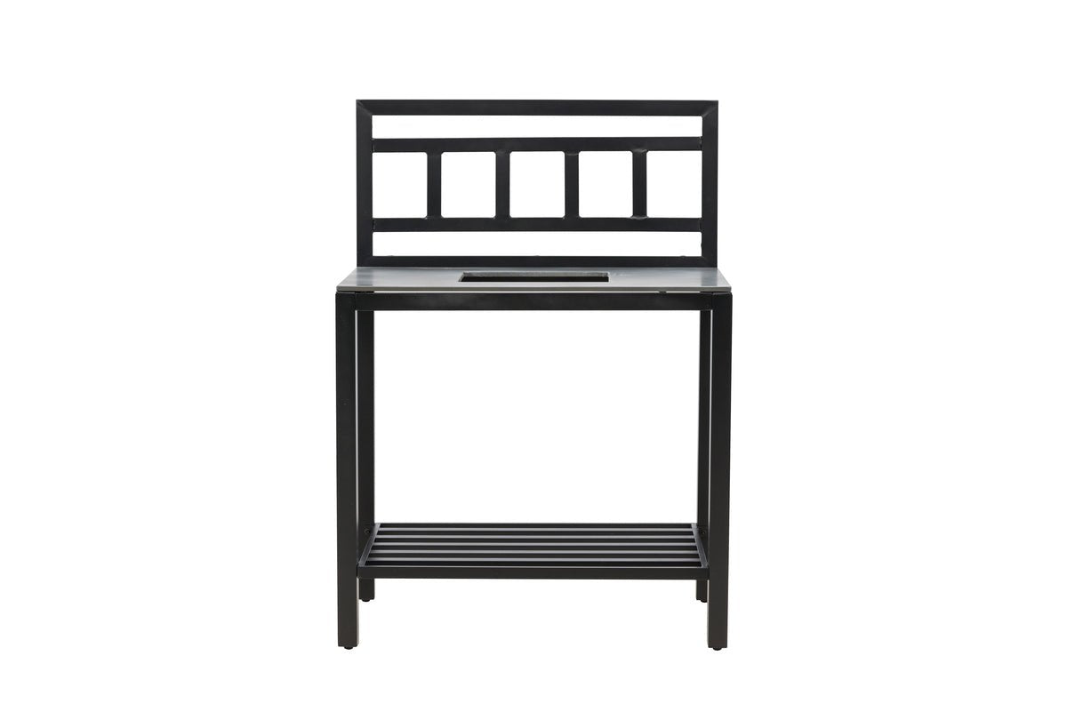 Banc de cuisine d'extérieur Heidi - avec plateau de table en pierre noir