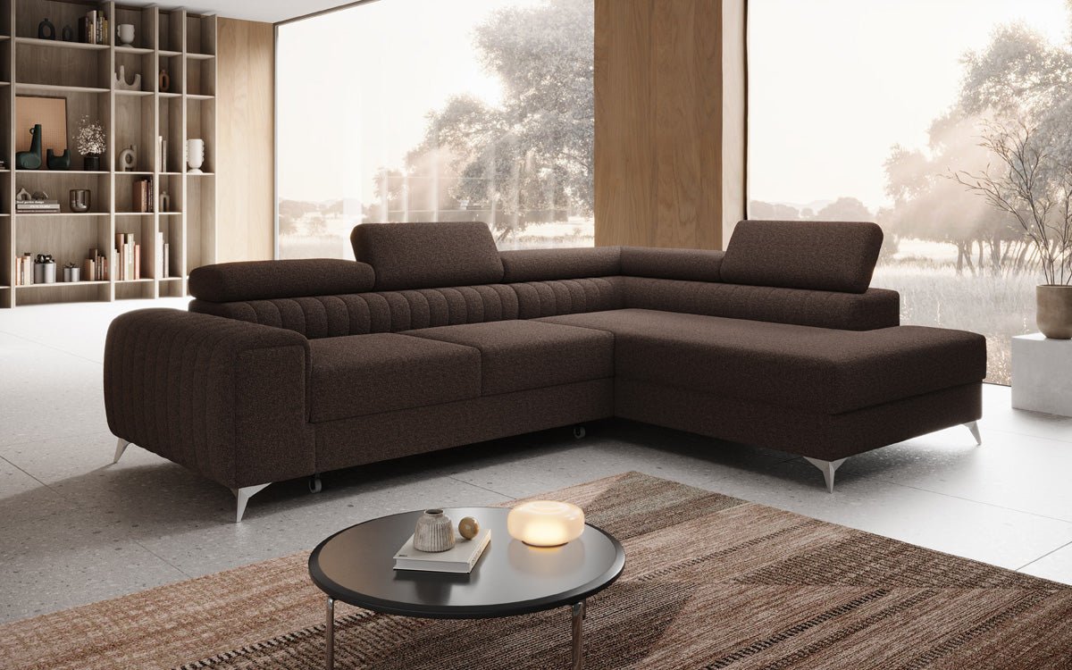 Canapé design Aurea L avec fonction lit et rabattable en Bouclé