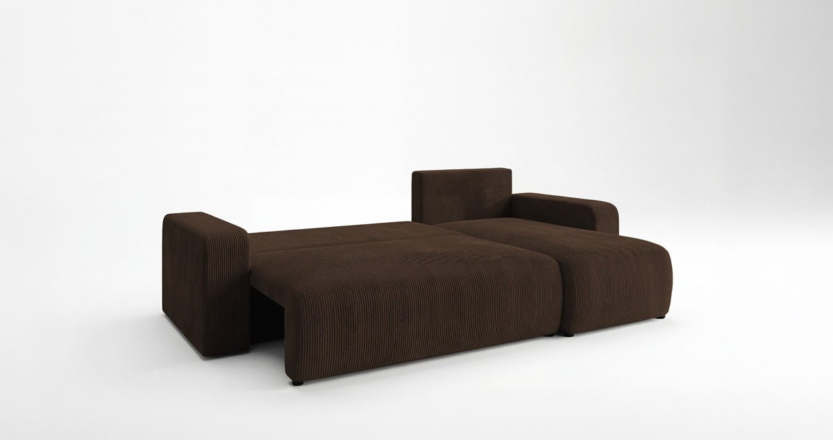 Canapé design Calva avec fonction couchage et pliage en Côtelé