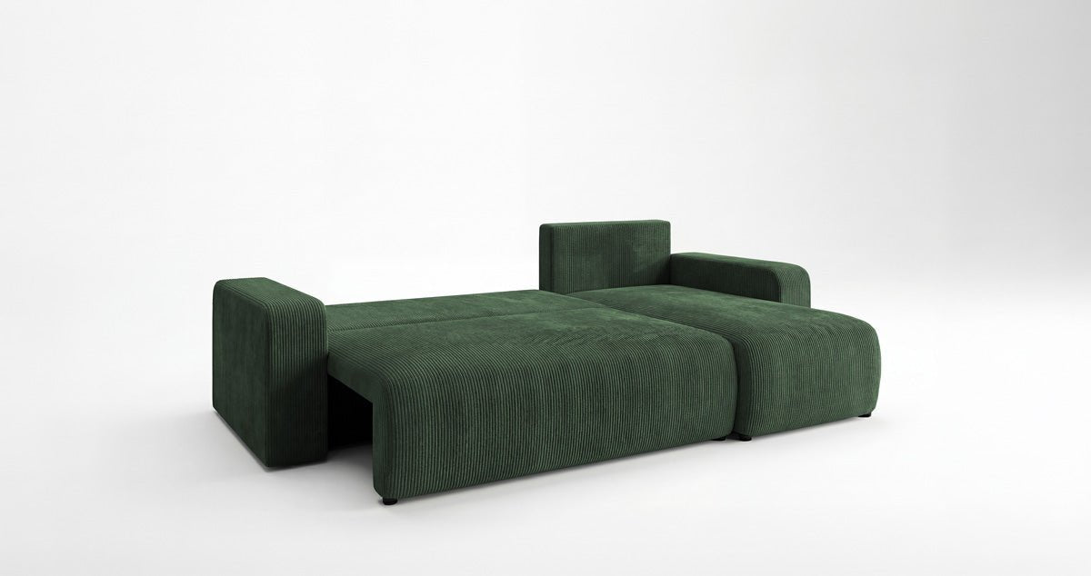 Canapé design Calva avec fonction couchage et pliage en Côtelé