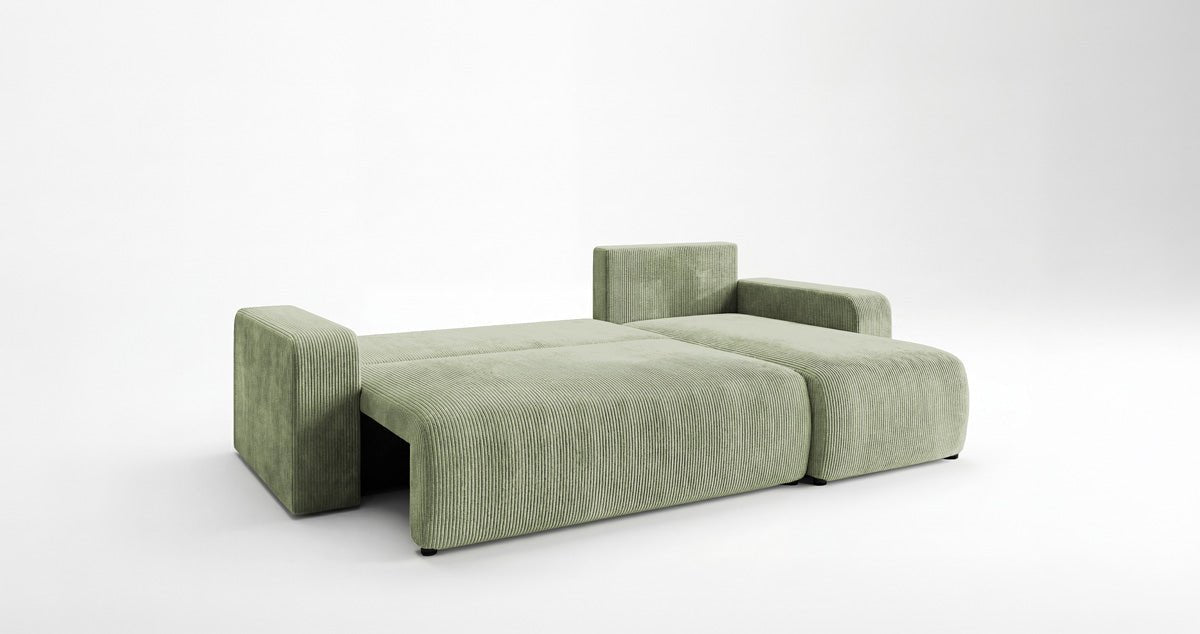 Canapé design Calva avec fonction couchage et pliage en Côtelé