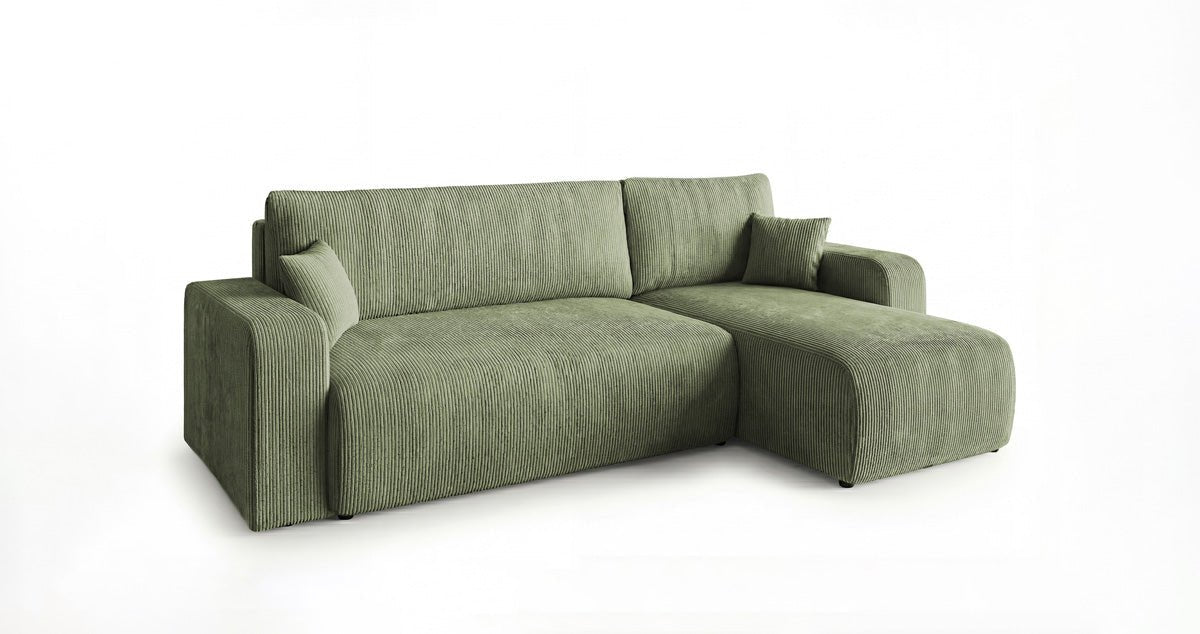 Canapé design Calva avec fonction couchage et pliage en Côtelé