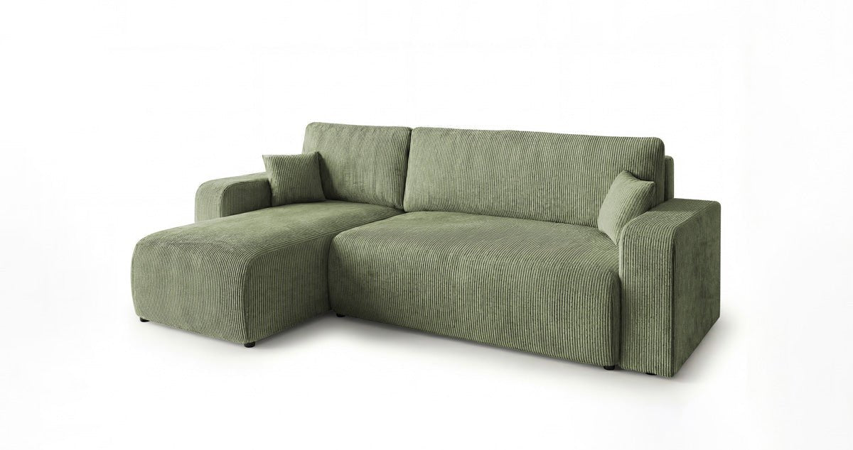 Canapé design Calva avec fonction couchage et pliage en Côtelé