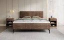 Lit boxspring Vera en Côtelé avec pieds hauts