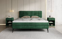Lit boxspring Vera en Côtelé avec pieds hauts