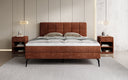 Lit boxspring Vera en Côtelé avec pieds hauts