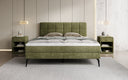 Lit boxspring Vera en Côtelé avec pieds hauts