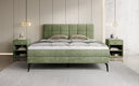 Lit boxspring Vera en Côtelé avec pieds hauts