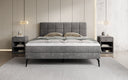 Lit boxspring Vera en Côtelé avec pieds hauts