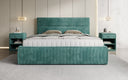 Designer Polsterbett Merry in Cord mit Stauraum