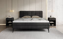 Lit boxspring Vera en Côtelé avec pieds hauts