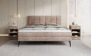Lit boxspring Vera en Côtelé avec pieds hauts
