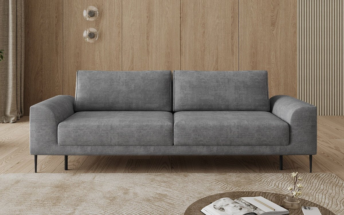 Canapé design 3 places Bloom en Côtelé avec fonction couchage et espace de rangement