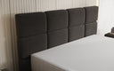 Boxspringbett Nessa mit hohen Füßen in Teddy Bouclé
