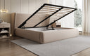 Designer Polsterbett Rosalie in Strukturstoff mit Stauraum