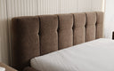 Lit rembourré design Helena en tissu texturé avec espace de rangement