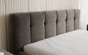 Lit rembourré design Helena en tissu texturé avec espace de rangement