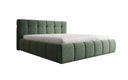 Lit rembourré design Helena en tissu texturé avec espace de rangement