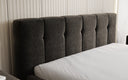 Lit rembourré design Helena en tissu texturé avec espace de rangement