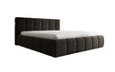 Lit rembourré design Helena en tissu texturé avec espace de rangement
