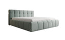 Lit rembourré design Helena en tissu texturé avec espace de rangement