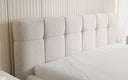 Lit rembourré design Helena en tissu texturé avec espace de rangement