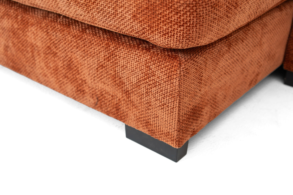Canapé design Selena L avec fonction couchage en tissu structuré